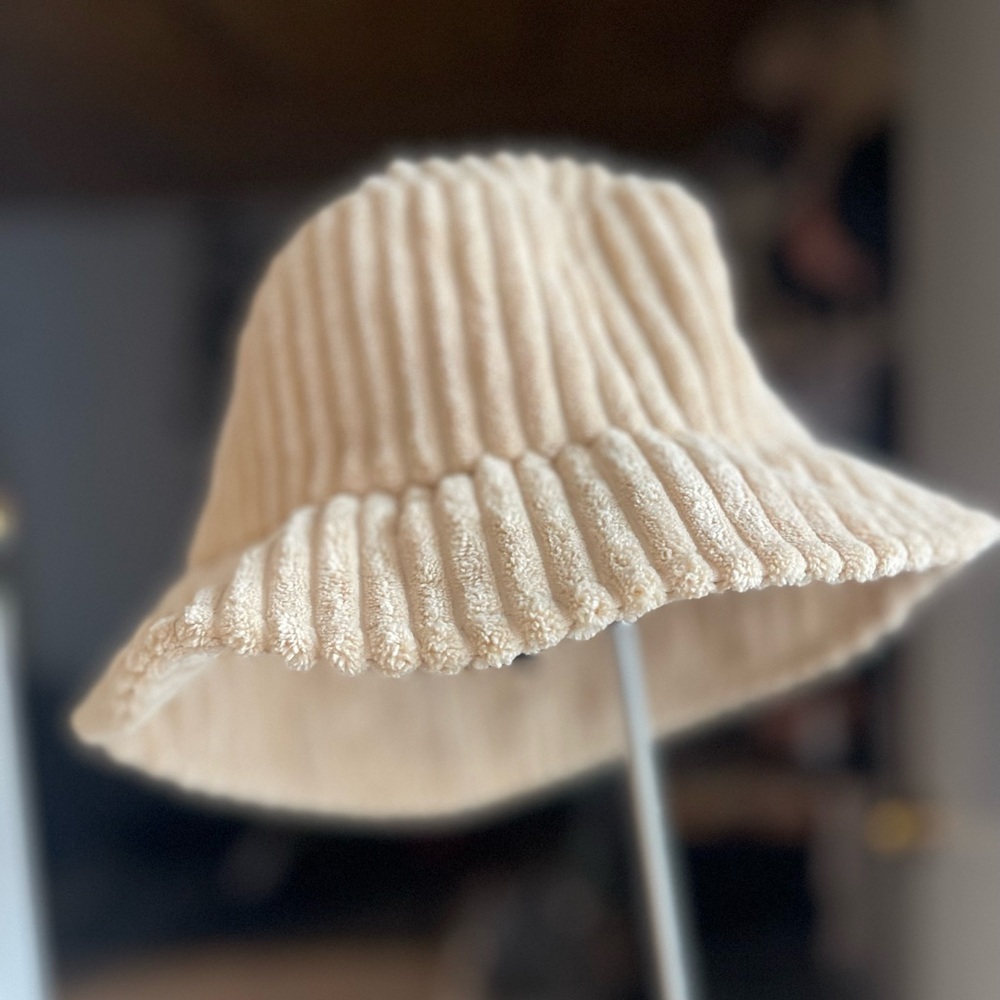 Beige Corduroy Bucket Hat